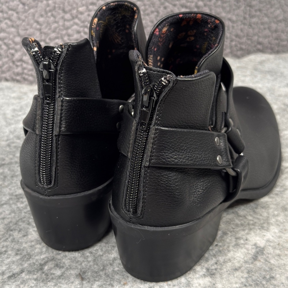 B.oc. Boots Born Concept Womens Black Harness Strap Ankle Booties Back Zip 11M - Picture 8 of 9